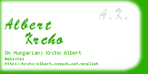 albert krcho business card